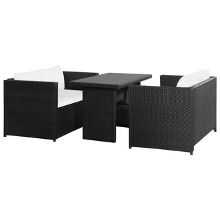 Loungeset Met Kussens Poly Rattan