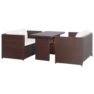 Loungeset Met Kussens Poly Rattan