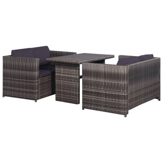 Loungeset Met Kussens Poly Rattan