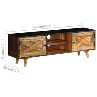 Tv-Meubel 140X30X45 Cm Massief Mangohout