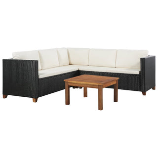 Loungeset Met Kussens Poly Rattan