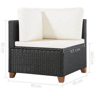 Loungeset Met Kussens Poly Rattan