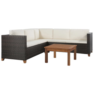 Loungeset Met Kussens Poly Rattan