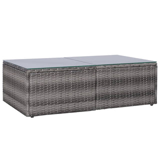 8-Delige Loungeset Met Kussens Poly Rattan Grijs