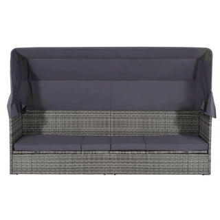 Tuinbed Met Luifel 205X62 Cm Poly Rattan