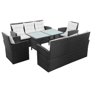 5-Delige Loungeset Met Kussens Poly Rattan