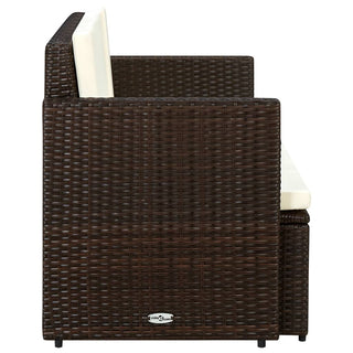 Tuinbank 2-Zits Met Kussens Poly Rattan