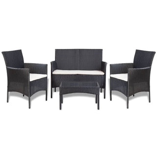 Loungeset Met Kussens Poly Rattan