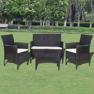 Loungeset Met Kussens Poly Rattan