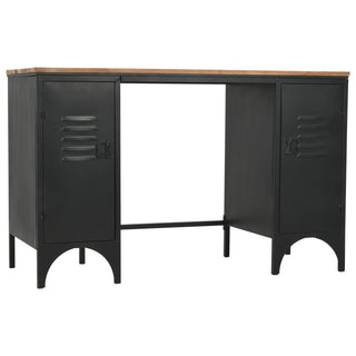 Bureau 120X50X76 Cm Massief Vurenhout En Staal