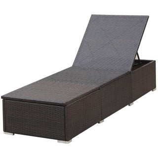 Ligbed Met Kussen Poly Rattan