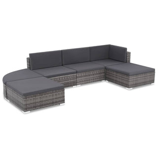 Loungeset Met Kussens Poly Rattan