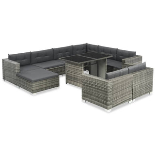 Loungeset Met Kussens Poly Rattan