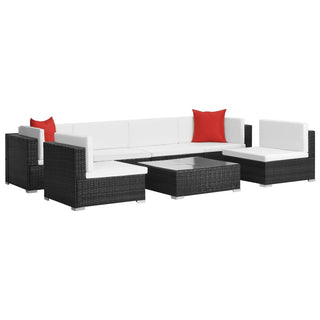 Loungeset Met Kussens Poly Rattan