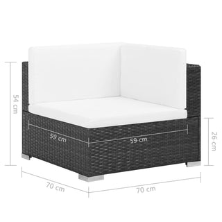 Loungeset Met Kussens Poly Rattan