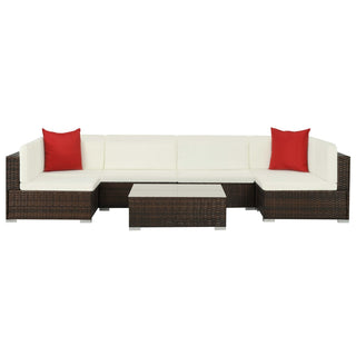 Loungeset Met Kussens Poly Rattan