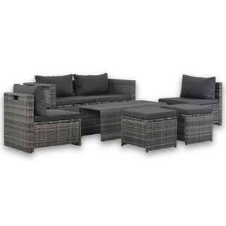 Loungeset Met Kussens Poly Rattan