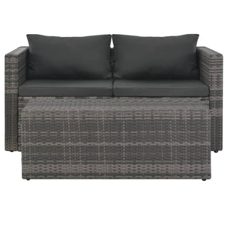 Loungeset Met Kussens Poly Rattan