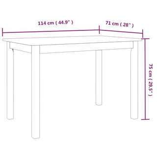 Eettafel 4X7X75 Cm Massief Rubberwood