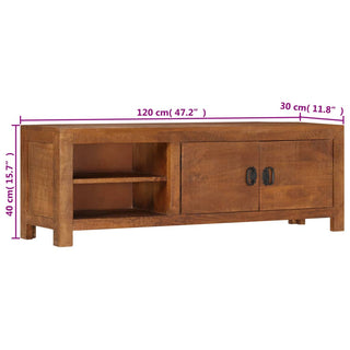 Tv-Meubel 120X30X40 Cm Massief Mangohout