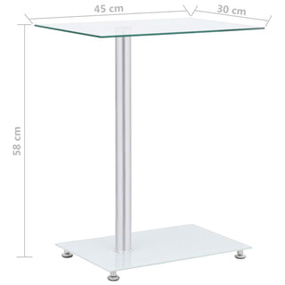 Bijzettafel U-Vormig 45X30X58 Cm Gehard Glas Transparant