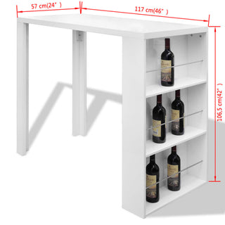 Bartafel Met Wijnrek Mdf Hoogglans Wit