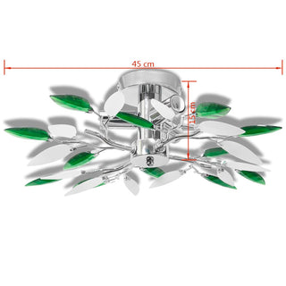 Plafondlamp Witte En E Acryl Kristal Bladeren Xe4 Groen