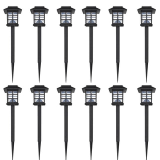 12-Delige Led-Tuinverlichtingsset Solar Met Pin 8,6X8,6X38 Cm