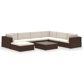 Loungeset Met Kussens Poly Rattan