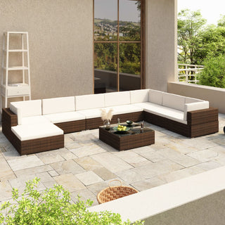 Loungeset Met Kussens Poly Rattan