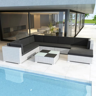 Loungeset Met Kussens Poly Rattan