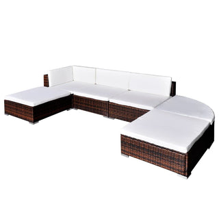 Loungeset Met Kussens Poly Rattan