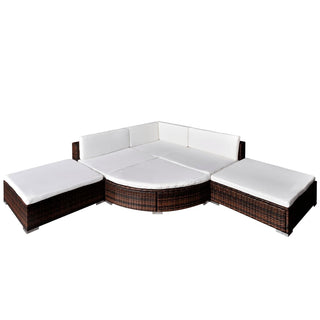 Loungeset Met Kussens Poly Rattan