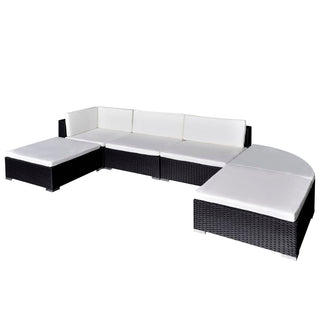 Loungeset Met Kussens Poly Rattan