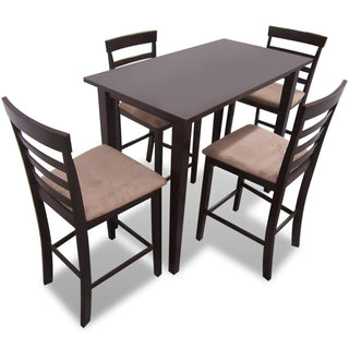 Bartafel Met 4 Barstoelen Set Hout