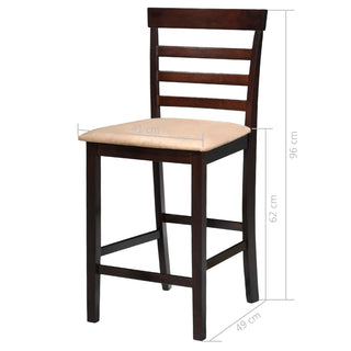 Bartafel Met 4 Barstoelen Set Hout