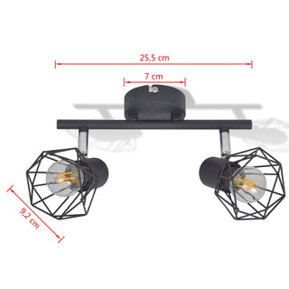 Plafondlamp Met Led's Industriële Stijl Zwart