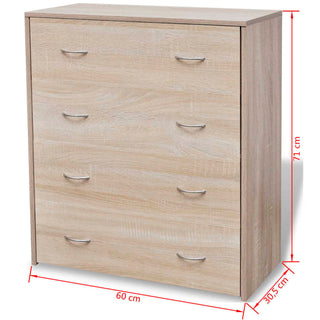 Dressoir Met 4 Lades 60X30,5X7 Cm Kleur