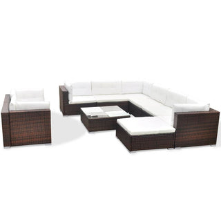 Loungeset Met Kussens Poly Rattan