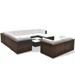 Loungeset Met Kussens Poly Rattan