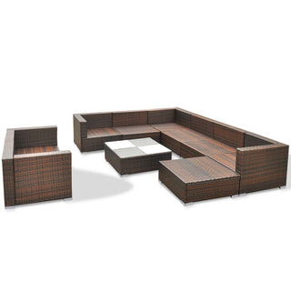 Loungeset Met Kussens Poly Rattan