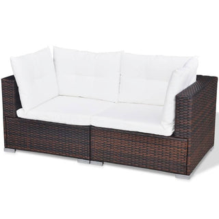 Loungeset Met Kussens Poly Rattan