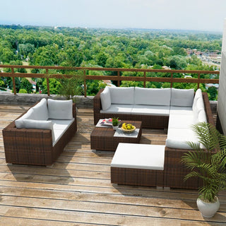 Loungeset Met Kussens Poly Rattan