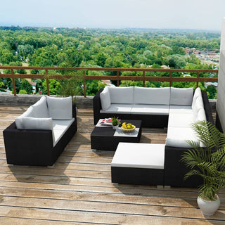 Loungeset Met Kussens Poly Rattan