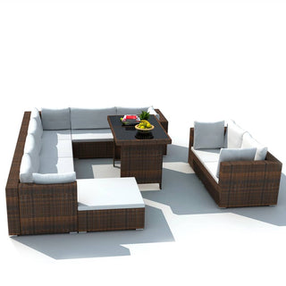 Loungeset Met Kussens Poly Rattan