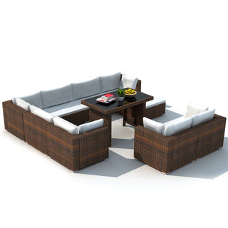 Loungeset Met Kussens Poly Rattan