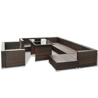 Loungeset Met Kussens Poly Rattan