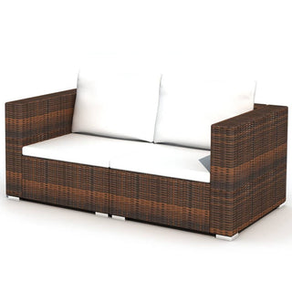 Loungeset Met Kussens Poly Rattan