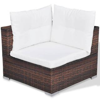 Loungeset Met Kussens Poly Rattan