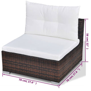 Loungeset Met Kussens Poly Rattan